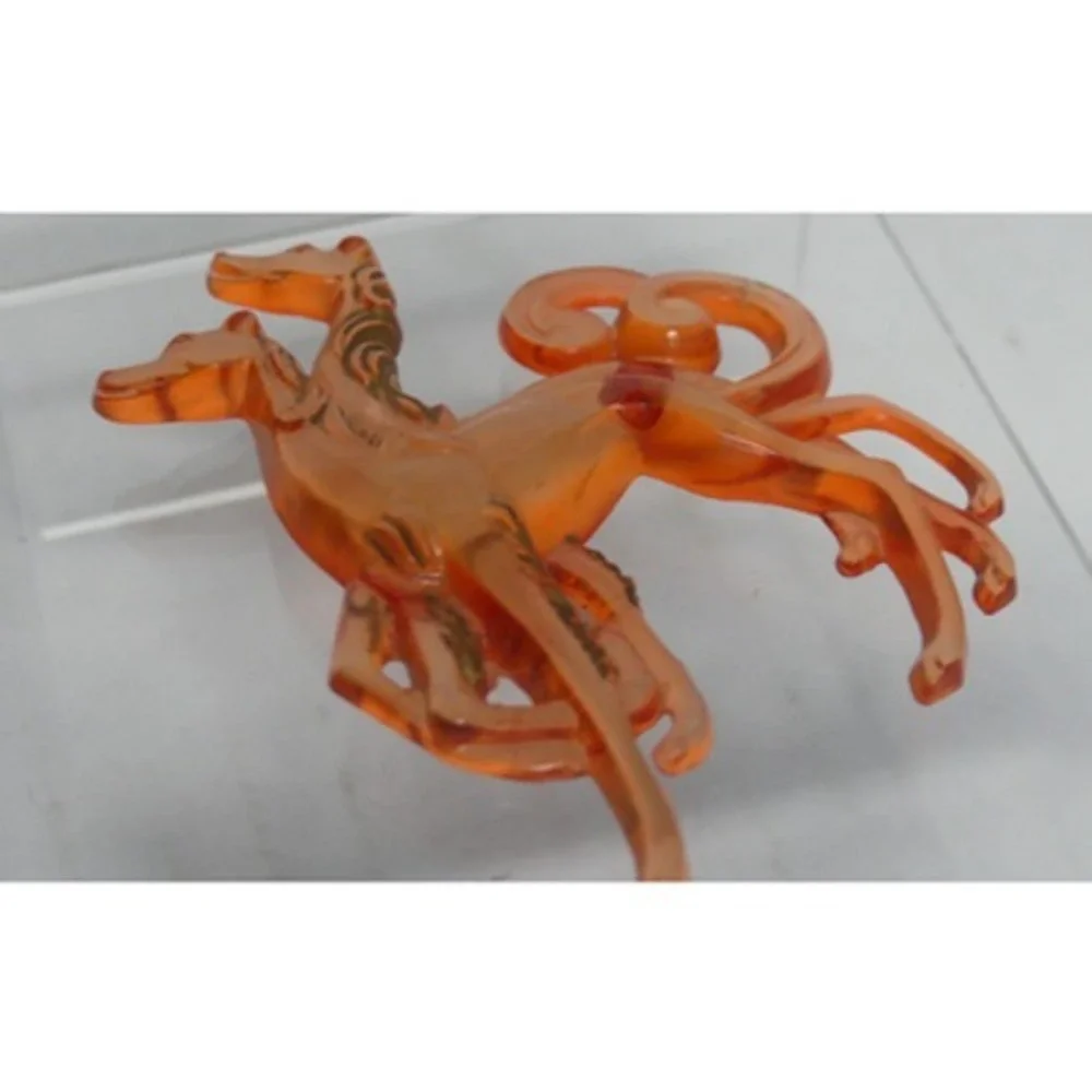 Art Deco Celluloid Russian Wolfhound 3" Brooch Lucite Borzoi Vintage Pin - Picture 2 of 11